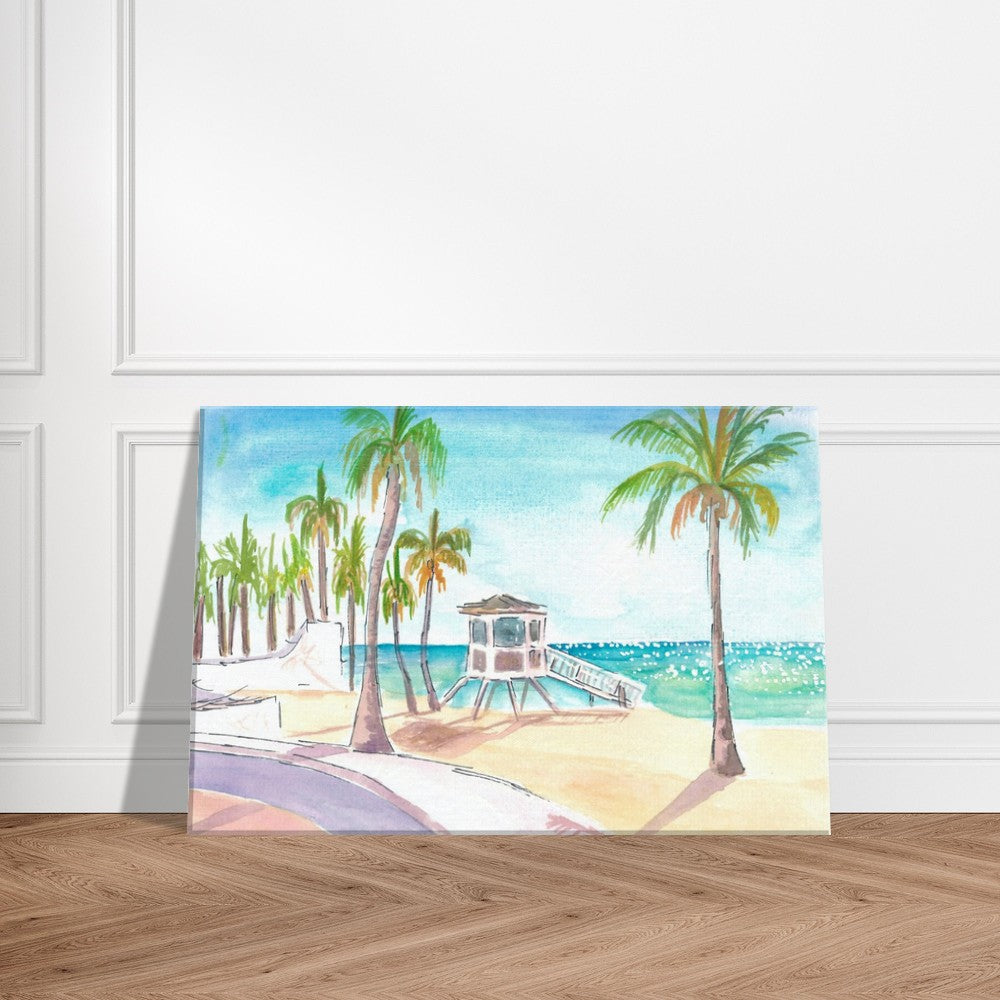 Fort Lauderdale Beach Wave Promenade in Early Morning Sun - Limited Edition Fine Art Print - Original Painting available