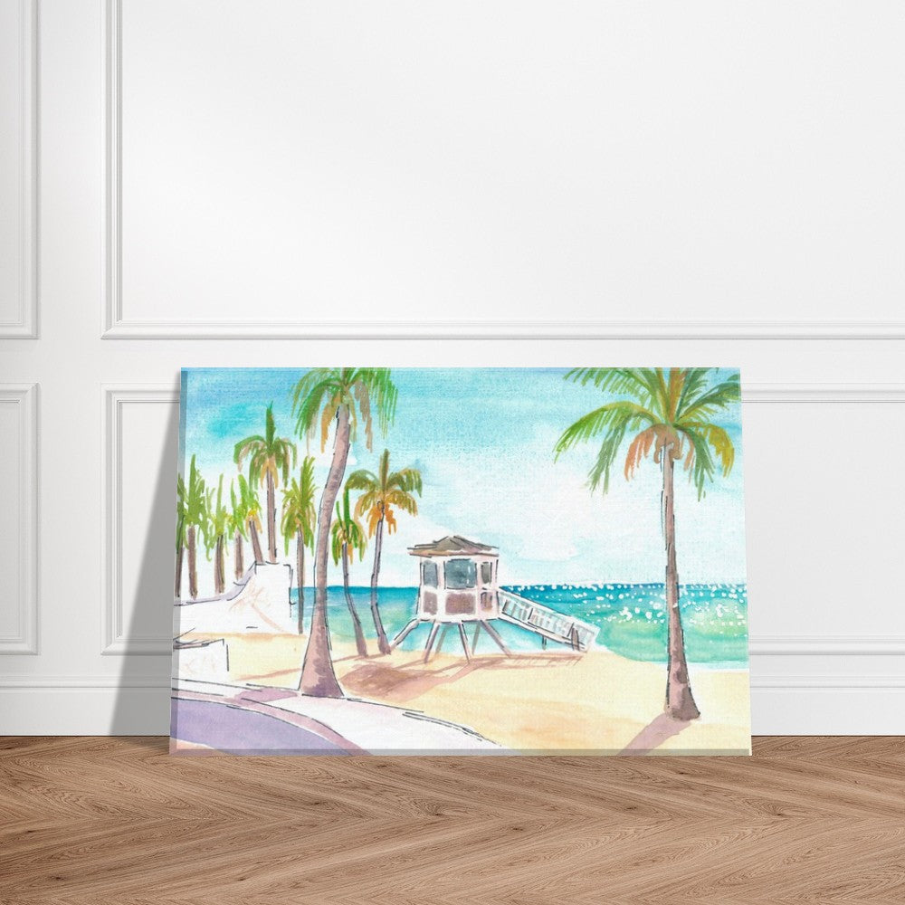 Fort Lauderdale Beach Wave Promenade in Early Morning Sun - Limited Edition Fine Art Print - Original Painting available