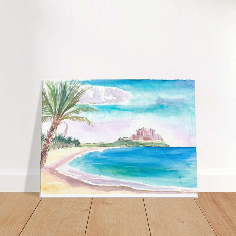 Lonely Flic En Flac Beach in Mauritus - Limited Edition Fine Art Print - Original Painting available