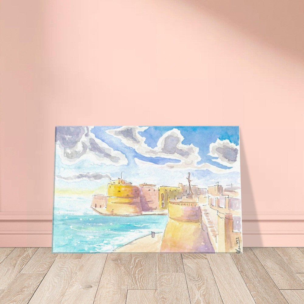 Seaview of Taranto Italy with Castello Aragonese - Limited Edition Fine Art Print - Original Painting available