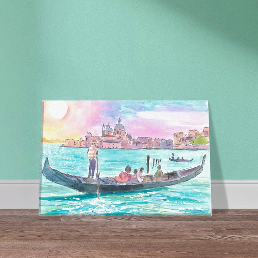 Romantic Gondola Ride into Venice's Grand Canal with Light Dancing on the Water - Limited Edition Fine Art Print