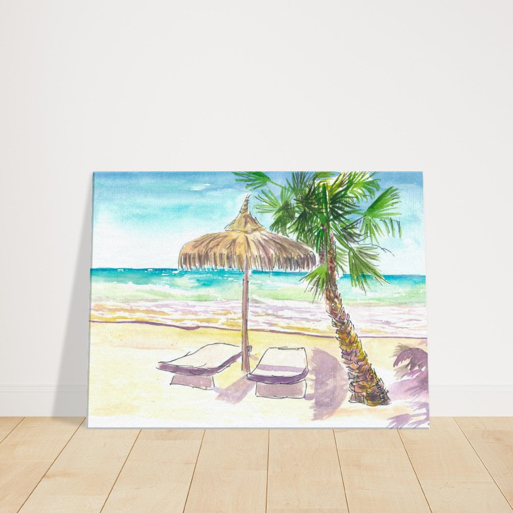Mexican Riviera and Caribbean Dream Beach Scene for Two - Limited Edition Fine Art Print - Original Painting available