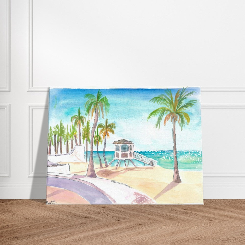 Fort Lauderdale Beach Wave Promenade in Early Morning Sun - Limited Edition Fine Art Print - Original Painting available