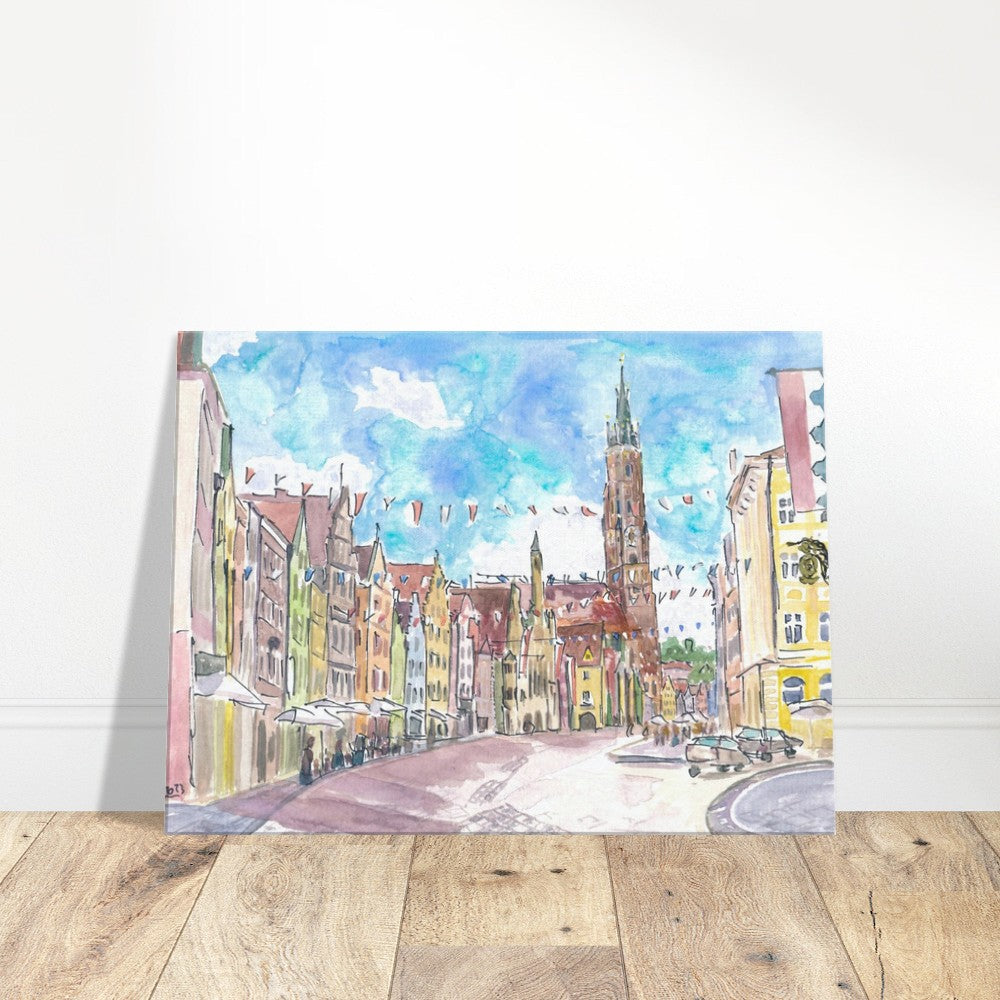 Landshut&#39;s old town ready for the LaHo after years of waiting - Limited Edition Fine Art Print - Original Painting available