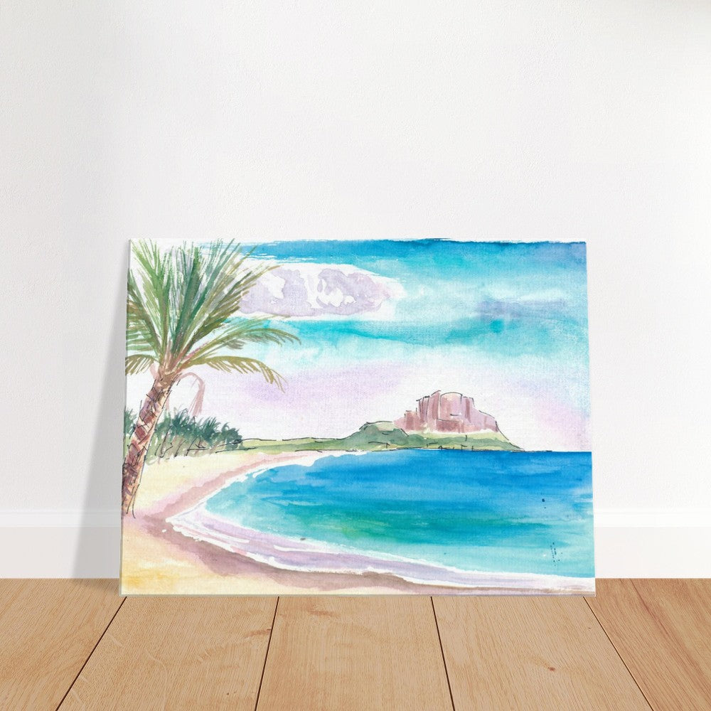 Lonely Flic En Flac Beach in Mauritus - Limited Edition Fine Art Print - Original Painting available
