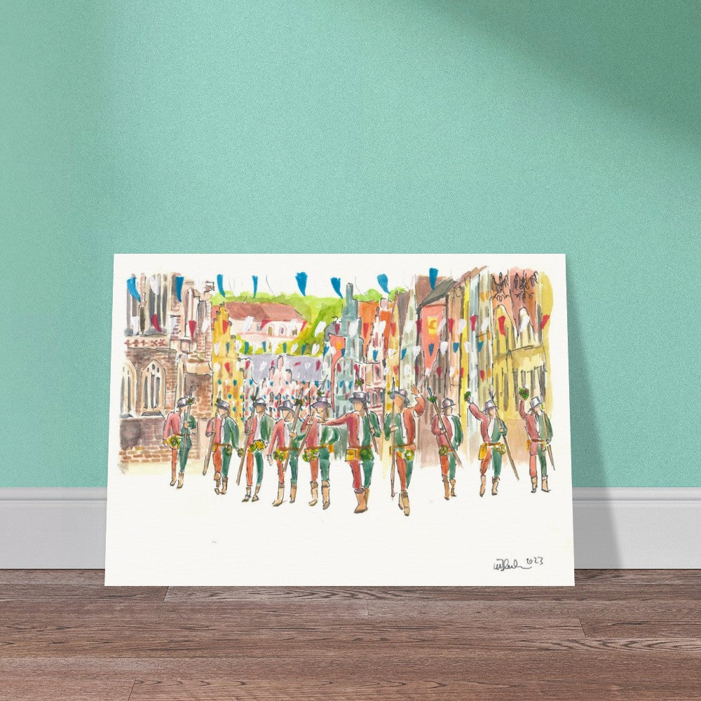The Landshut town servants lead the wedding procession - Limited Edition Fine Art Print