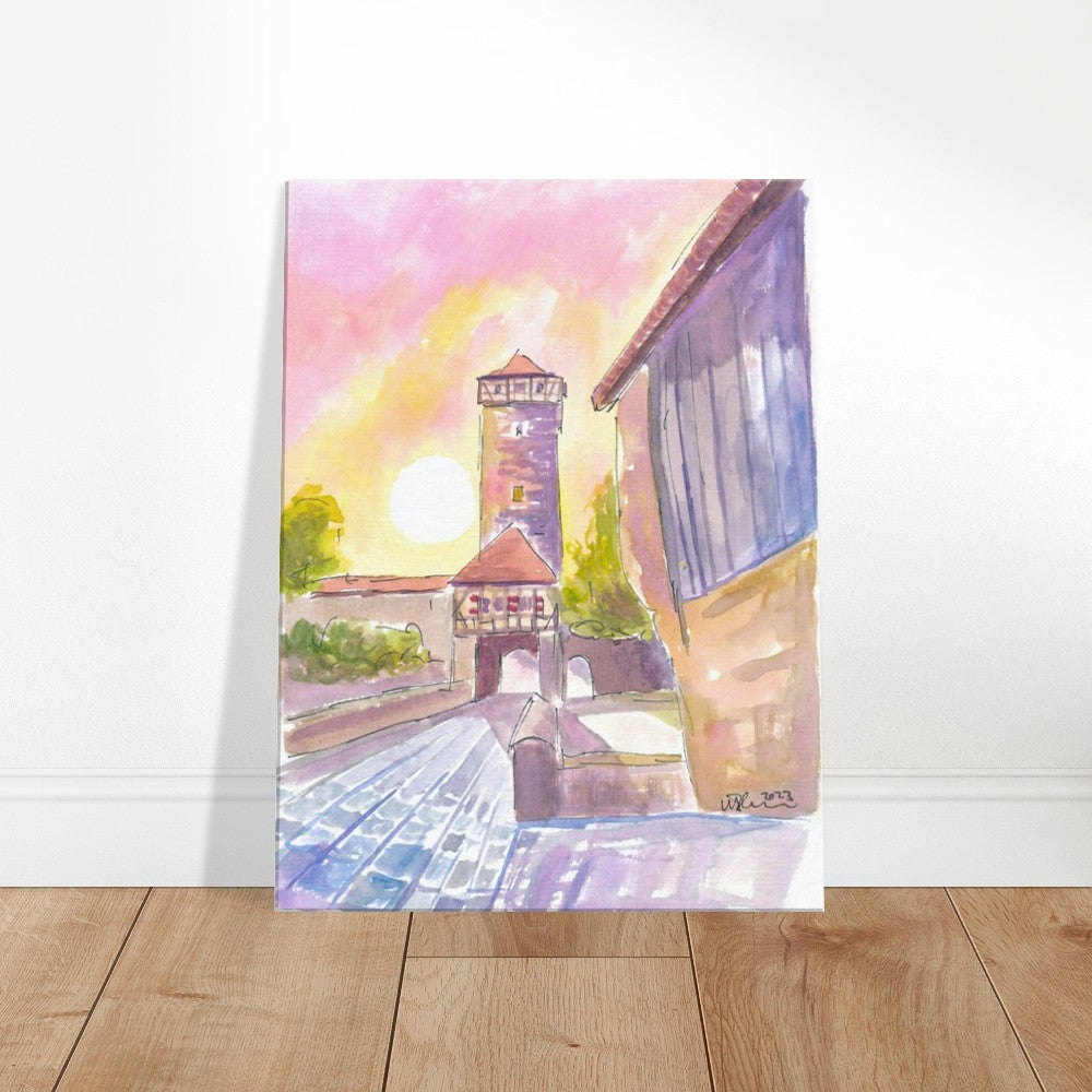 Röder Gate Rothenburg ob der Tauber at Sunset - Limited Edition Fine Art Print - Original Painting available