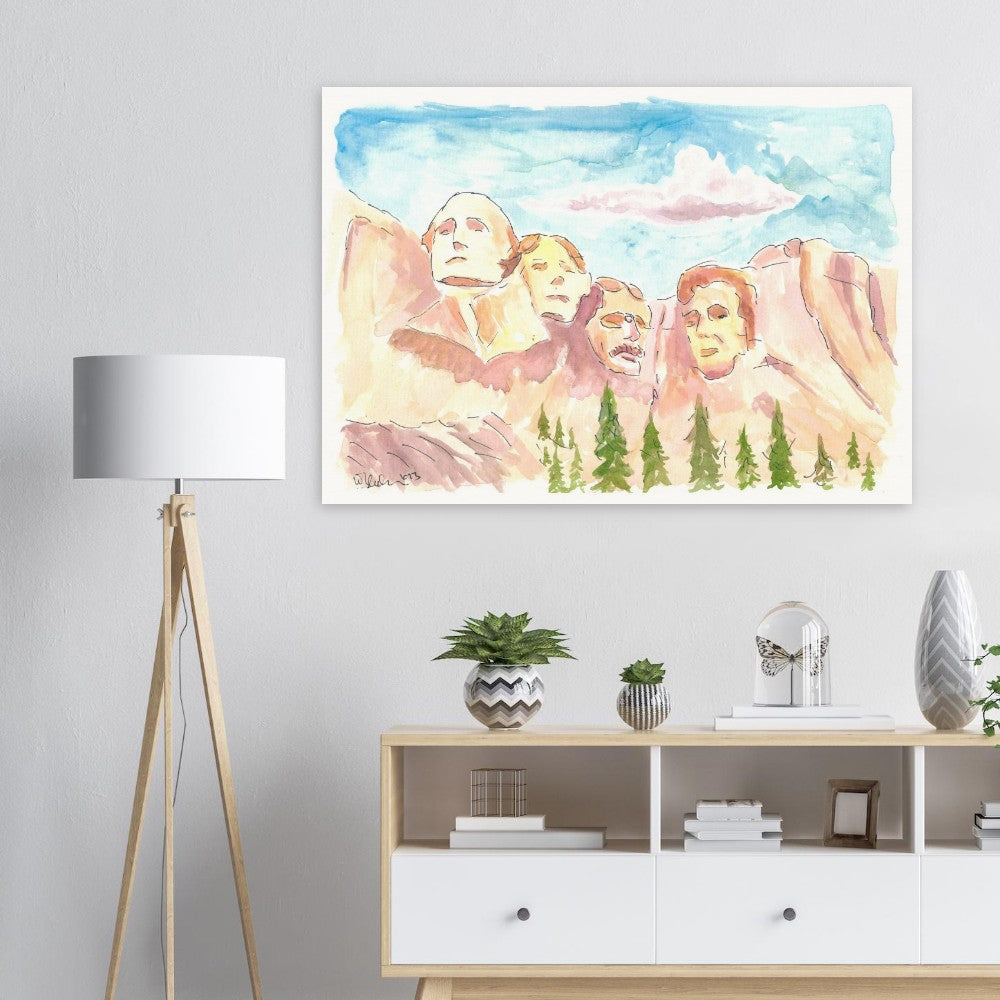 Mount Rushmore in South Dakota in Bright Sunlight - Limited Edition Fine Art Print - Original Painting available