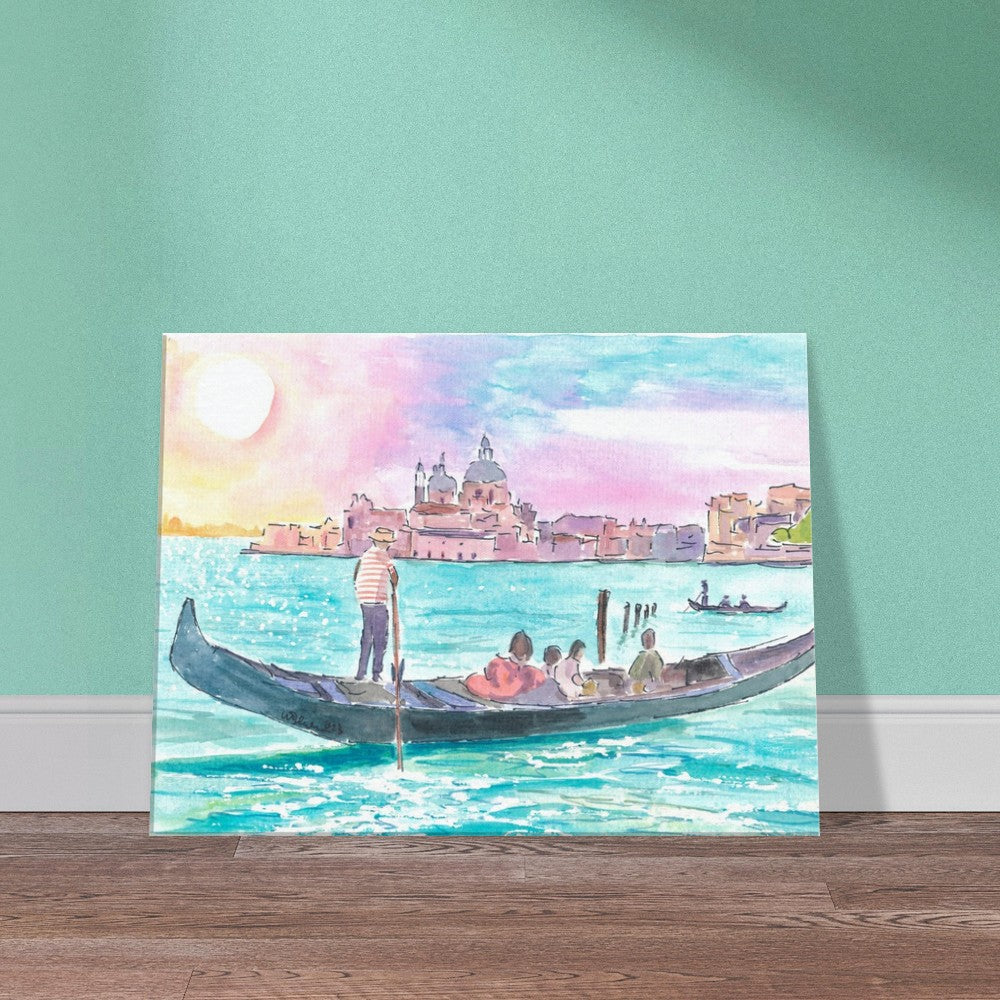 Romantic Gondola Ride into Venice's Grand Canal with Light Dancing on the Water - Limited Edition Fine Art Print