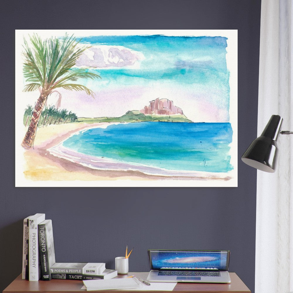 Lonely Flic En Flac Beach in Mauritus - Limited Edition Fine Art Print - Original Painting available