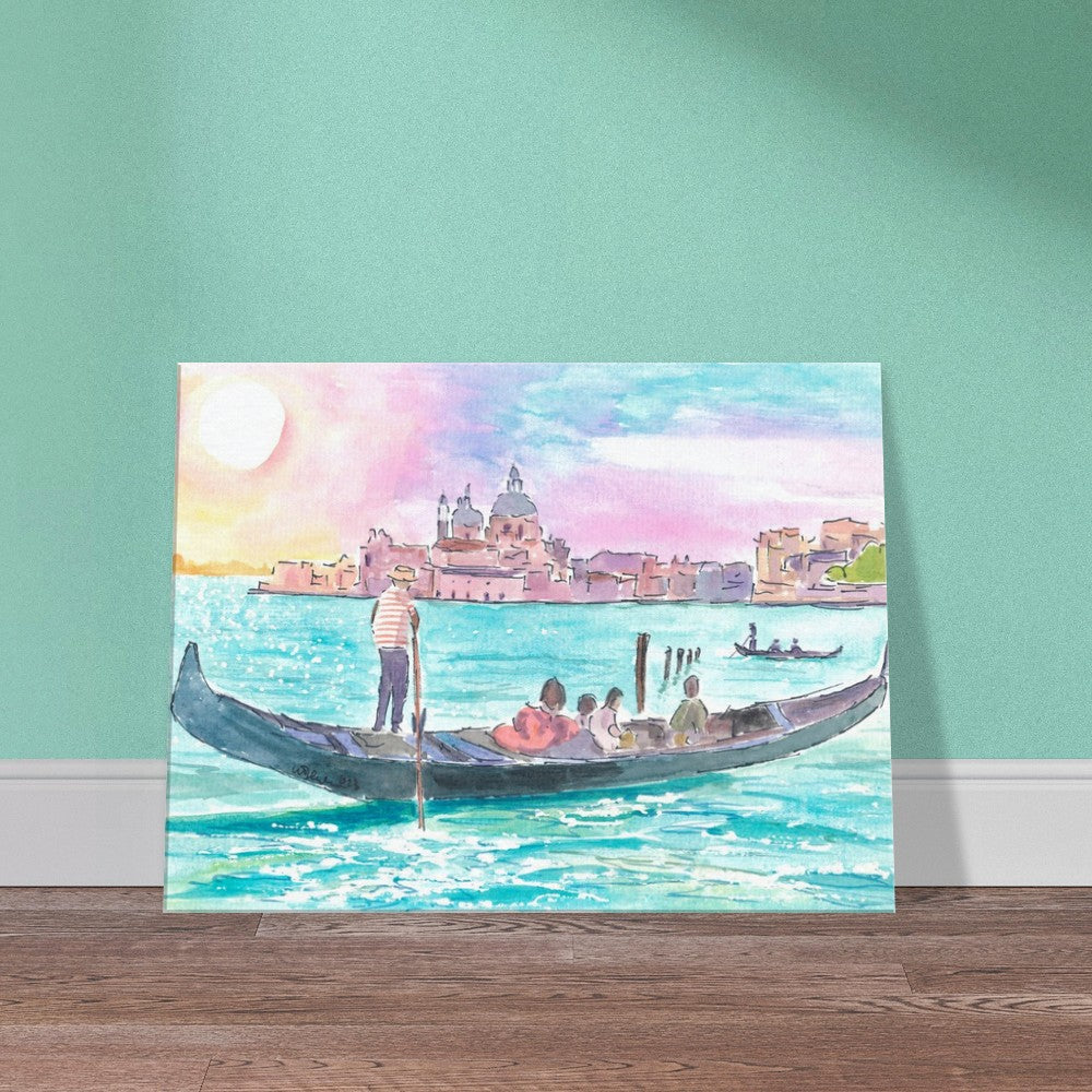 Romantic Gondola Ride into Venice's Grand Canal with Light Dancing on the Water - Limited Edition Fine Art Print