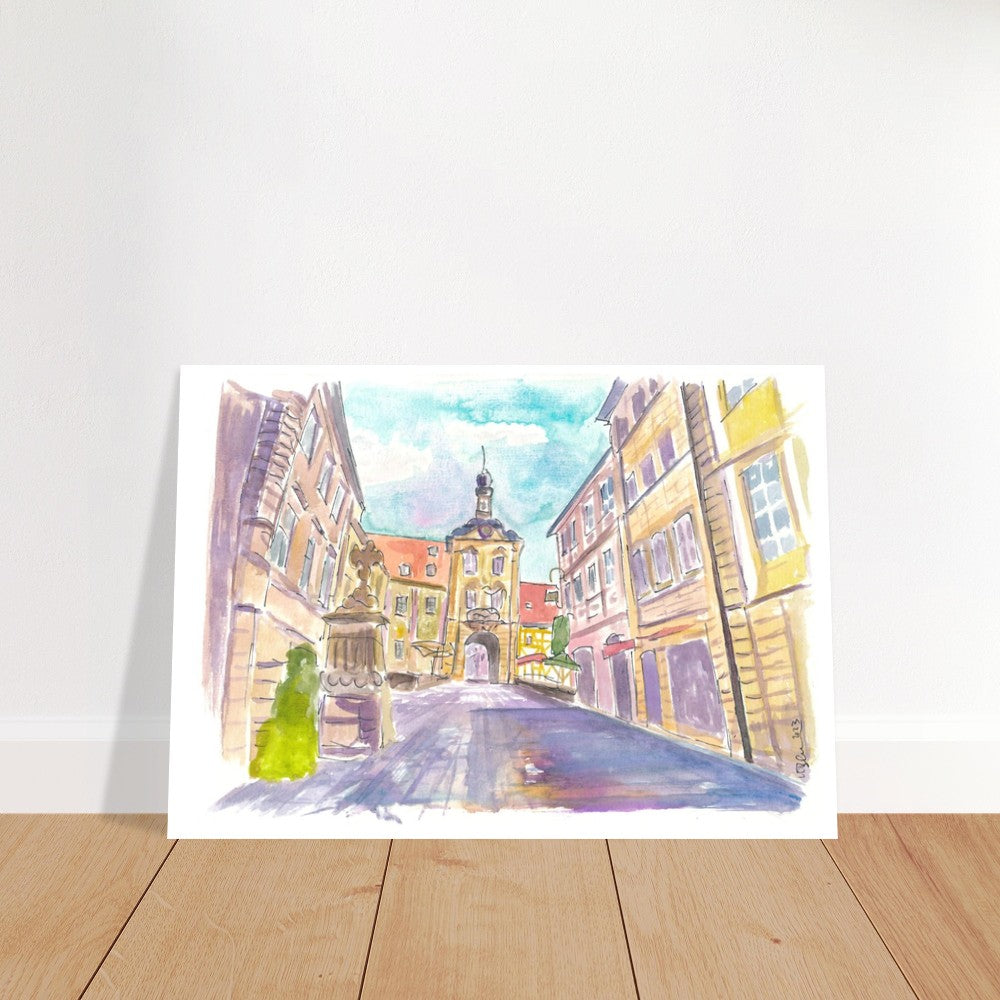 Beautiful Bamberg Old Town Hall on Bridge across Pegnitz - Limited Edition Fine Art Print - Original Painting available