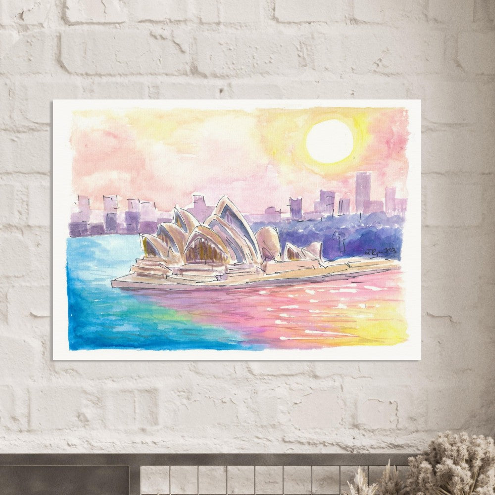 Sydney Australia Sunset with Opera and Downtown - Limited Edition Fine Art Print -