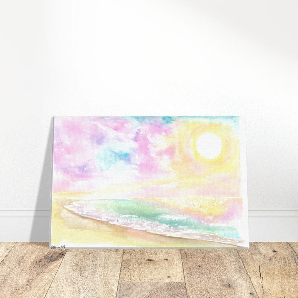 Calm Beach Morning at the Adriatic Sea in Italy - Limited Edition Fine Art Print - Original Painting available