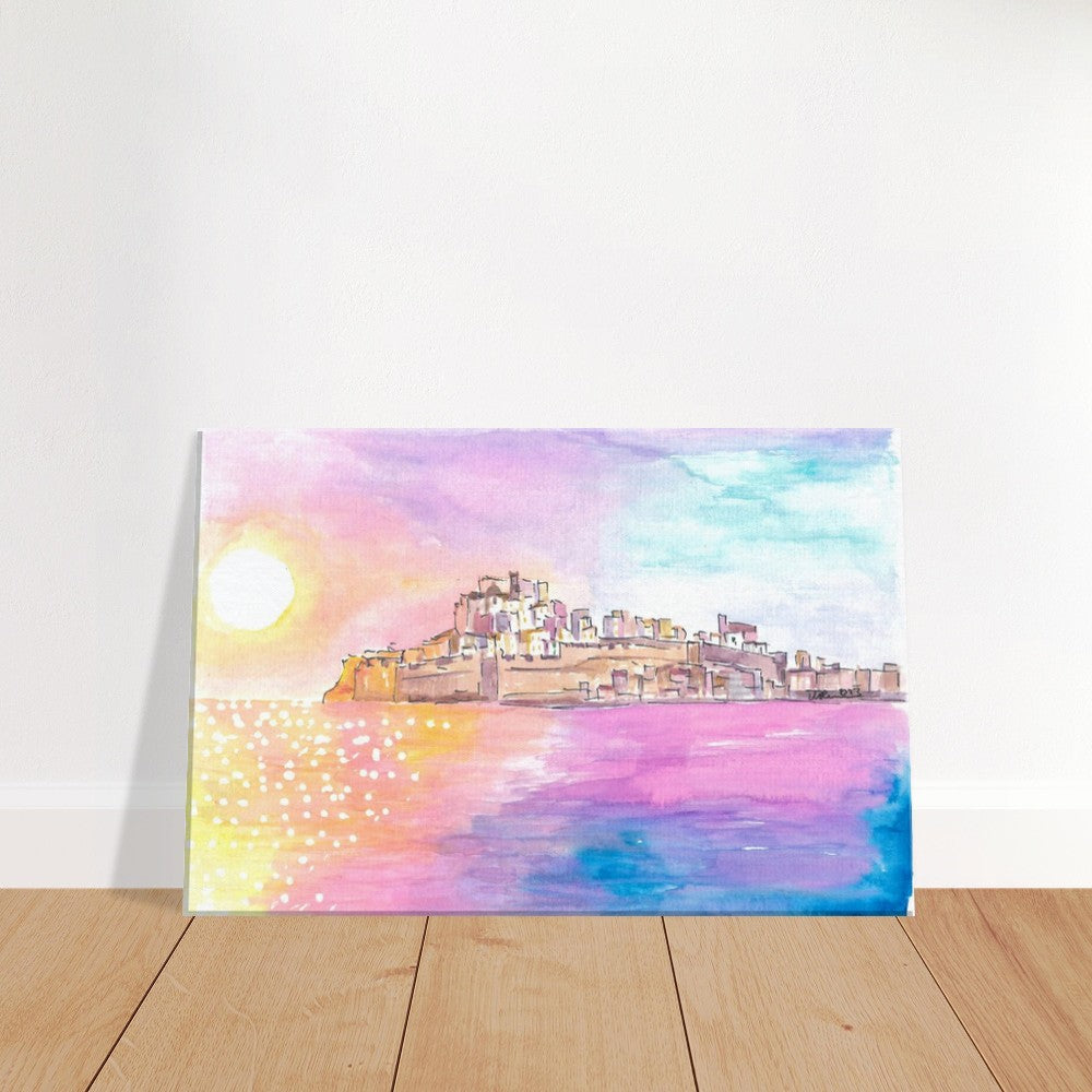 Peniscola Spain Pearl of Costa del Azahar with Old Town - Limited Edition Fine Art Print - Original Painting available