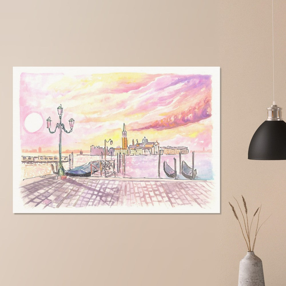 Sunrise over Venice Lagoon with San Giorgio Maggiore - Limited Edition Fine Art Print - Original Painting available