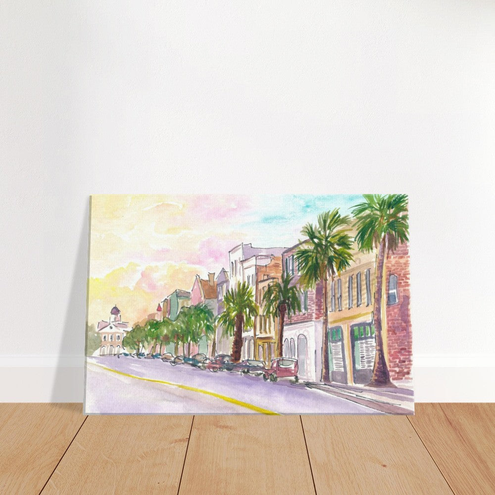 Early Morning Vibes in Broad Street Charleston South Carolina  - Limited Edition Fine Art Print - Original Painting available