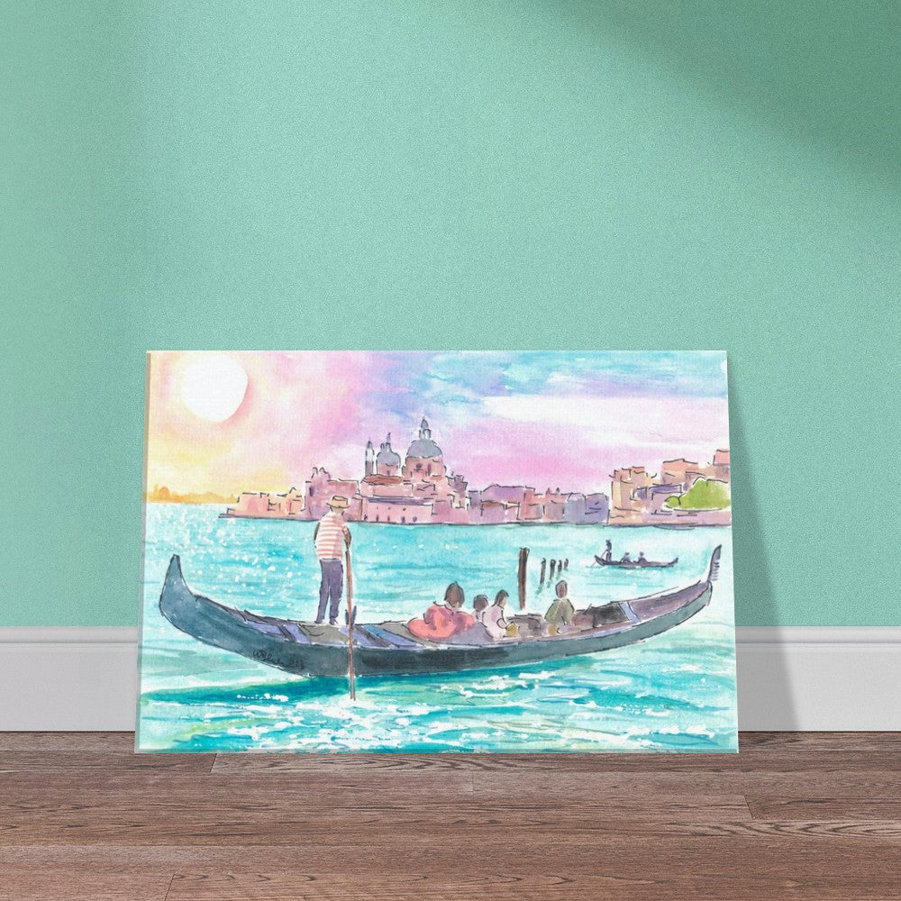 Romantic Gondola Ride into Venice's Grand Canal with Light Dancing on the Water - Limited Edition Fine Art Print