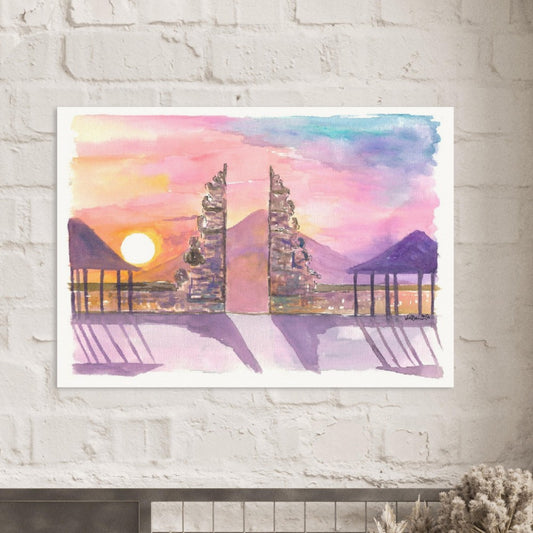 Incredible Bali Gate of Heaven Lempuyang Temple at Sunset - Limited Edition Fine Art Print - Original Painting available