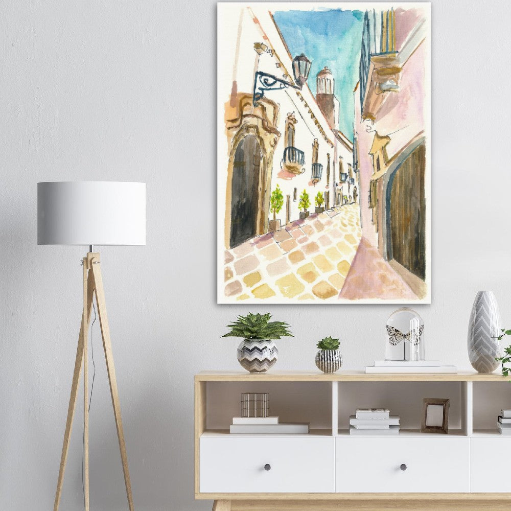 Locorotondo small Italian Country Town Street Scene - Limited Edition Fine Art Print - Original Painting available