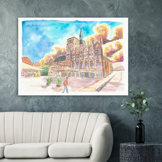 The Gothic City Hall in Stralsund Germany - Limited Edition Fine Art Print - Original Painting available