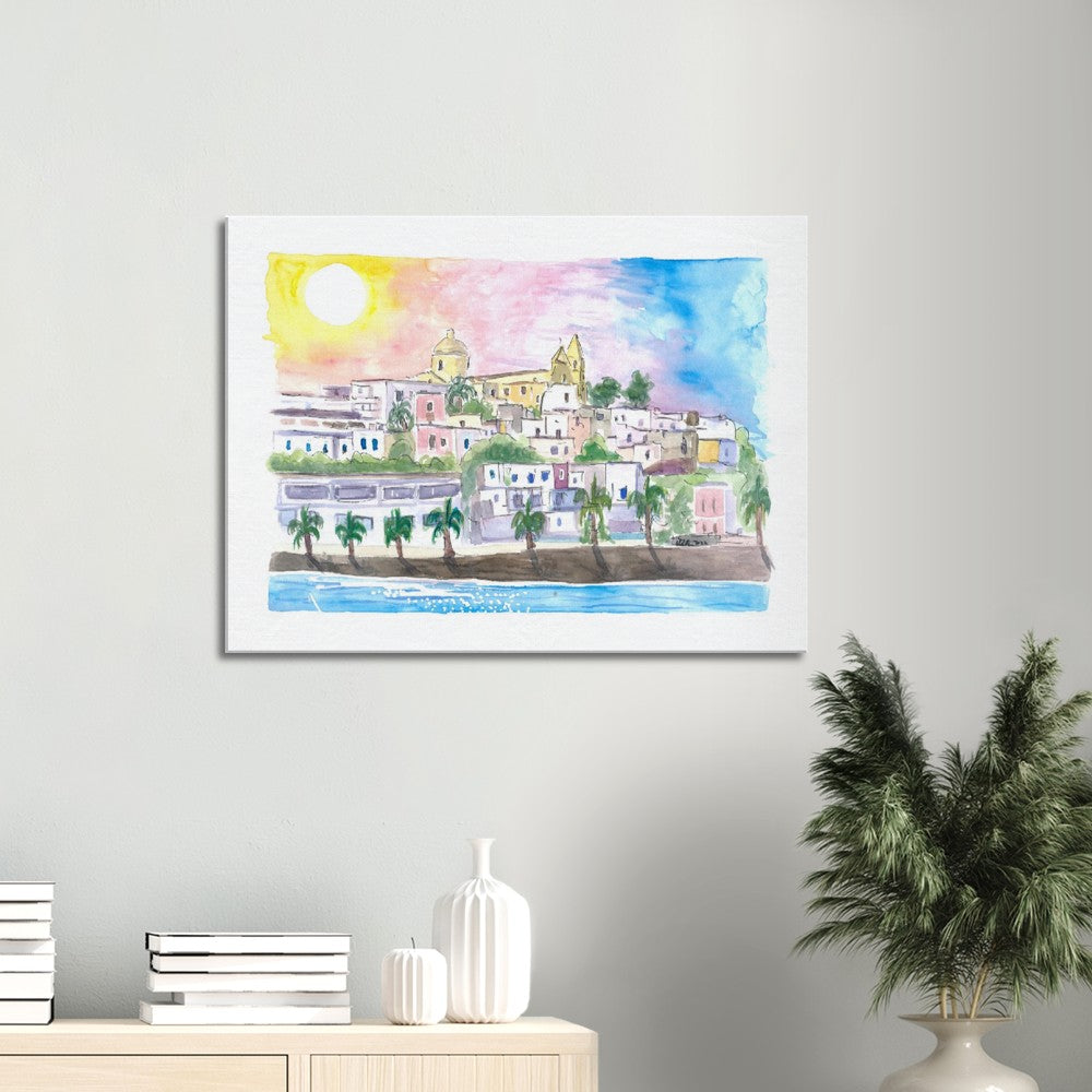 Sunlight over Stromboli Aeolian Islands Italy - Limited Edition Fine Art Print - Original Painting available