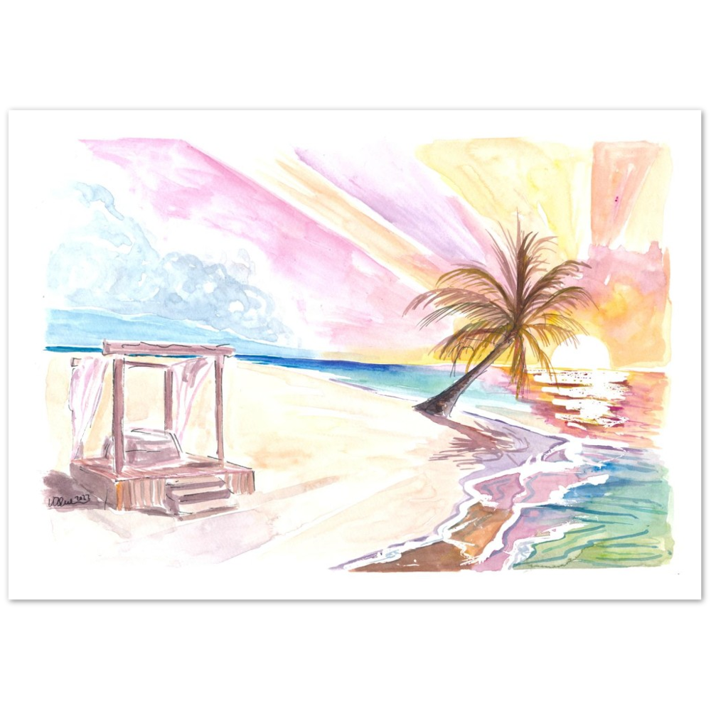 Welcoming Caribbean Colorful Beach Chairs waiting for Sundown