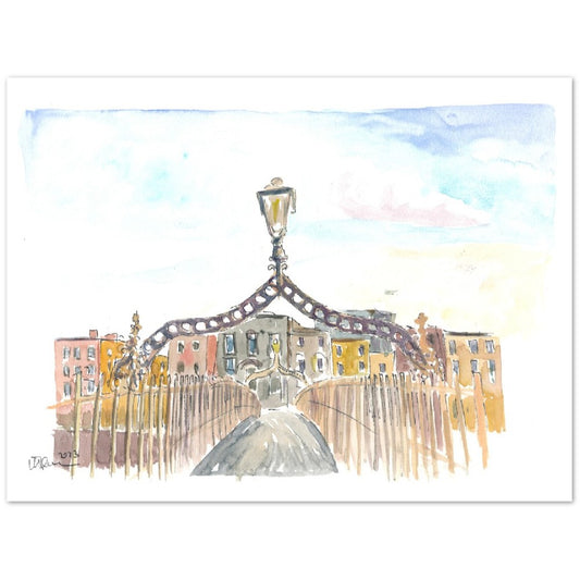 Ha’penny Bridge Impressions in Dublin Droichead na Life - Limited Edition Fine Art Print - Original Painting available