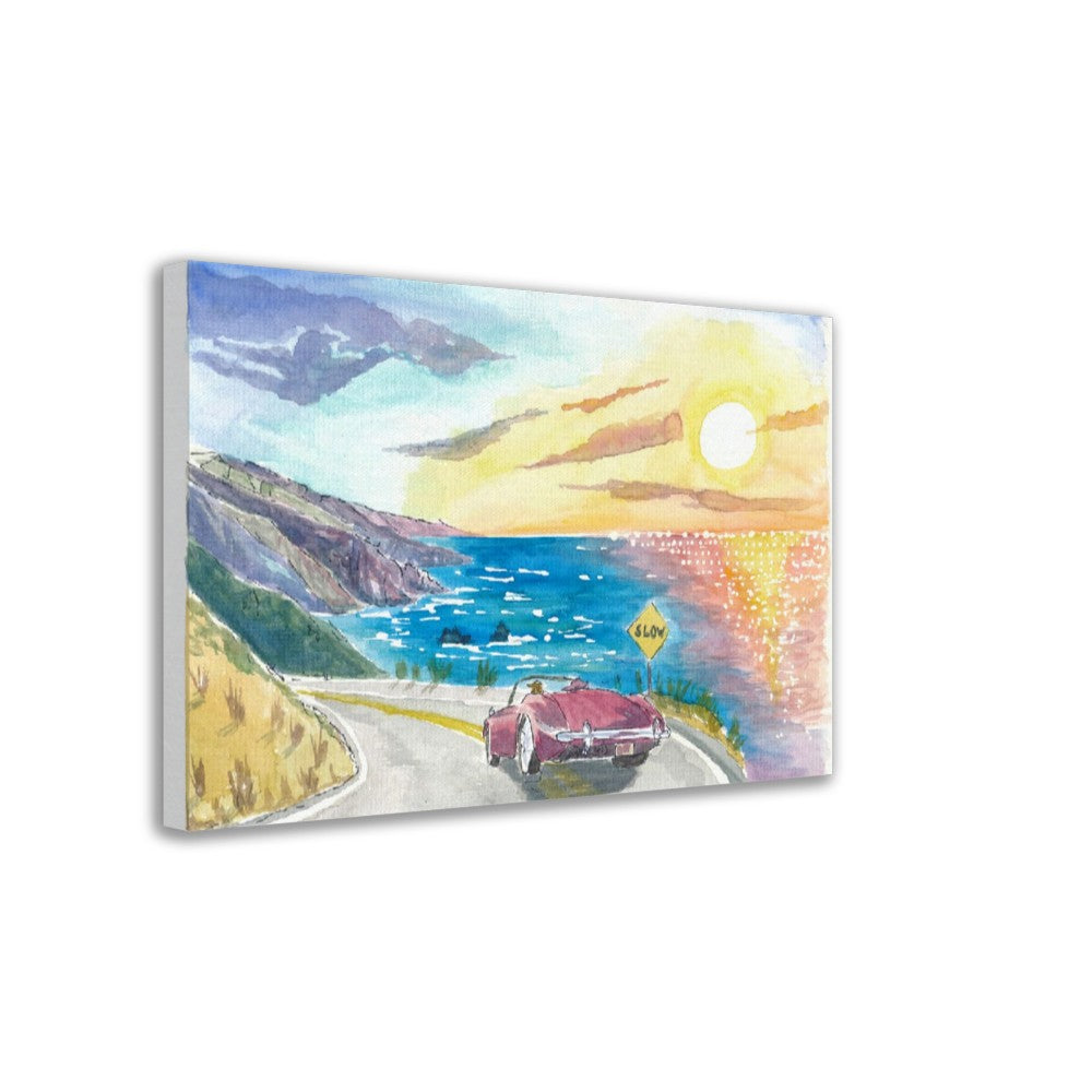 California Road Trip on Highway 101 near Big Sur with Pacific Coast - Limited Edition Fine Art Print - Original Painting available