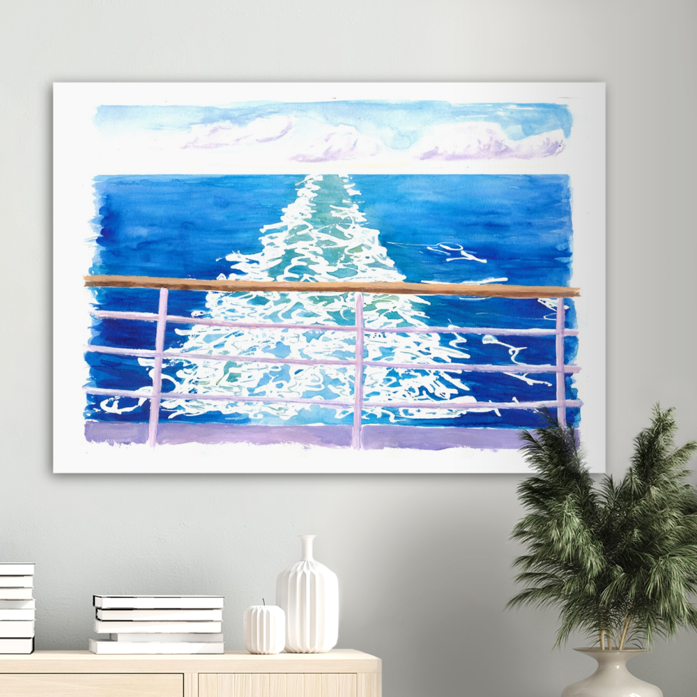 Cruiser Dream from Aft Views with Endless Sea - Limited Edition Fine Art Print - Original Painting available