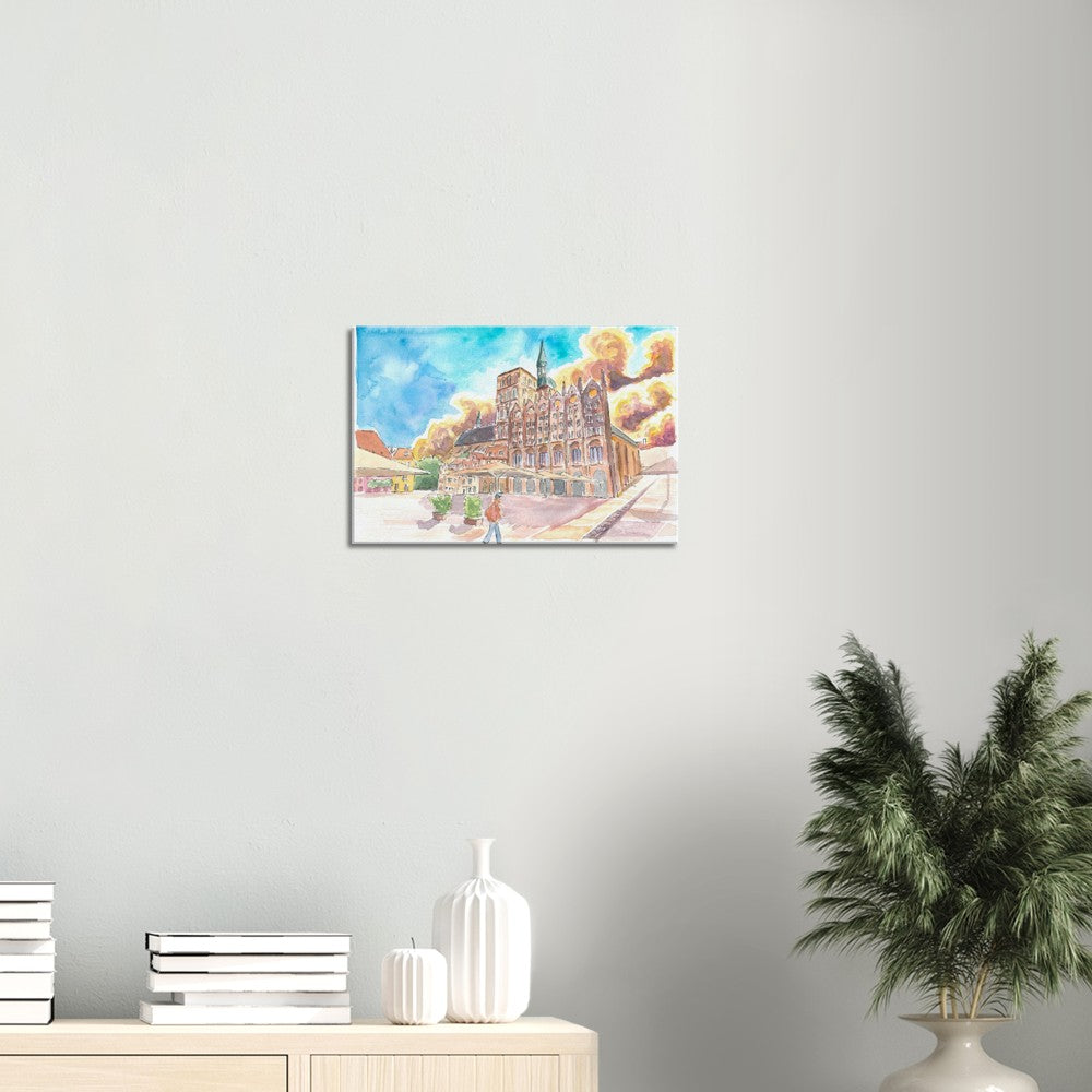 The Gothic City Hall in Stralsund Germany - Limited Edition Fine Art Print - Original Painting available