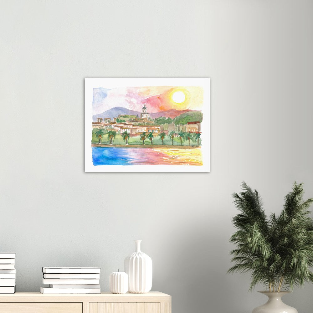 Messina Sicily City View from Mediterranean Sea - Limited Edition Fine Art Print - Original Painting available