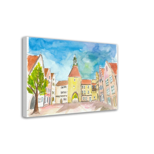 Weiden Bavaria Lower Market Square with Gate and Medieval Houses - Limited Edition Fine Art Print - Original Painting available