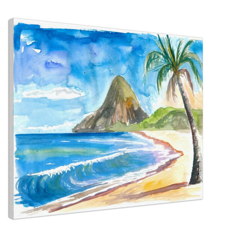 Saint Lucia Antilles Dreams With Petit Piton and Beach