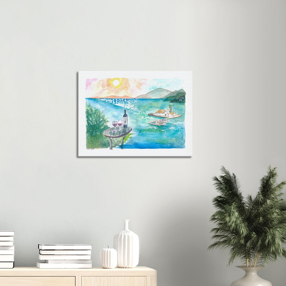 Corfu Greece Mouse Island Pontikonisi with Ionian Sea View - Limited Edition Fine Art Print -