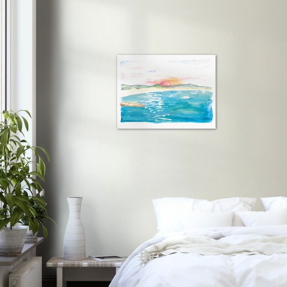 Caribbean Tropical Sunset Scene with Turquoise Waters - Limited Edition Fine Art Print