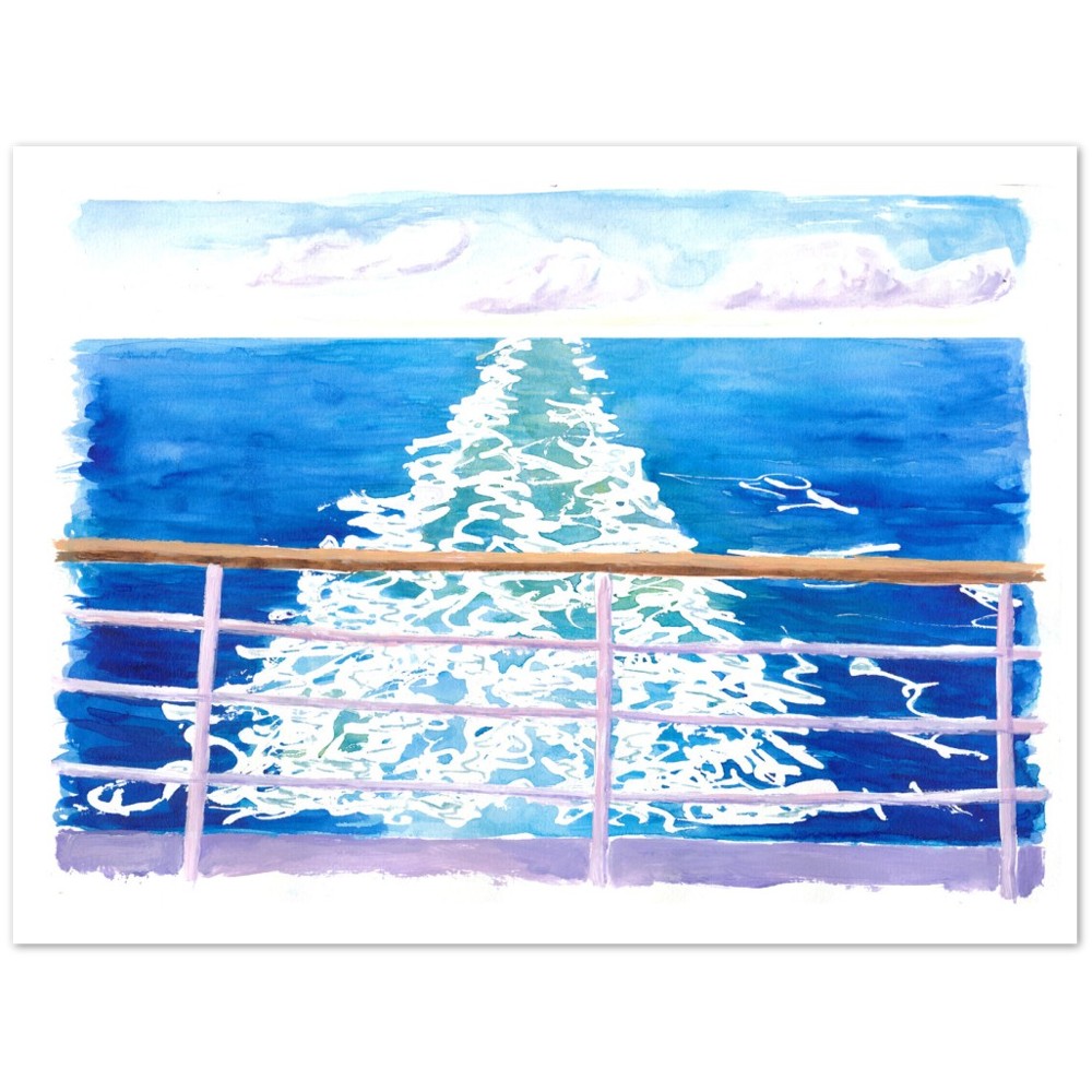 Cruiser Dream from Aft Views with Endless Sea - Limited Edition Fine Art Print - Original Painting available