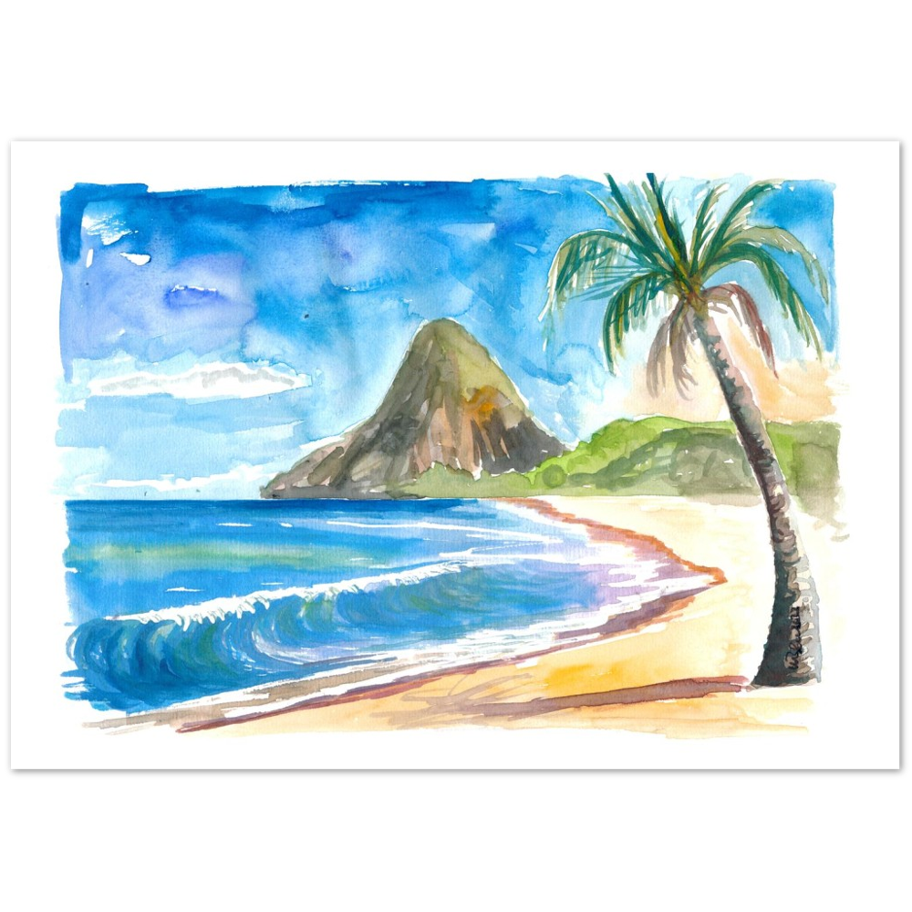 Saint Lucia Antilles Dreams With Petit Piton and Beach