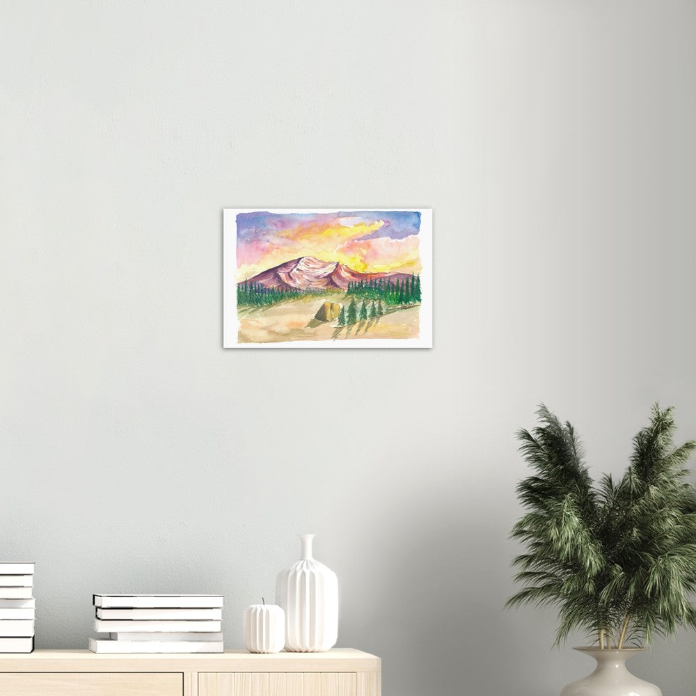 Mystic Mount Shasta in Cascades Ridge California - Limited Edition Fine Art Print - Original Painting available