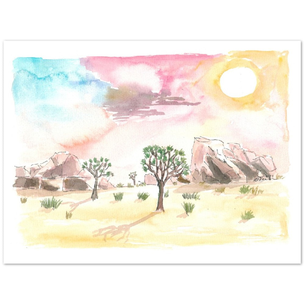 Sunset in Joshua Tree National Park - Limited Edition Fine Art Print - Original Painting available