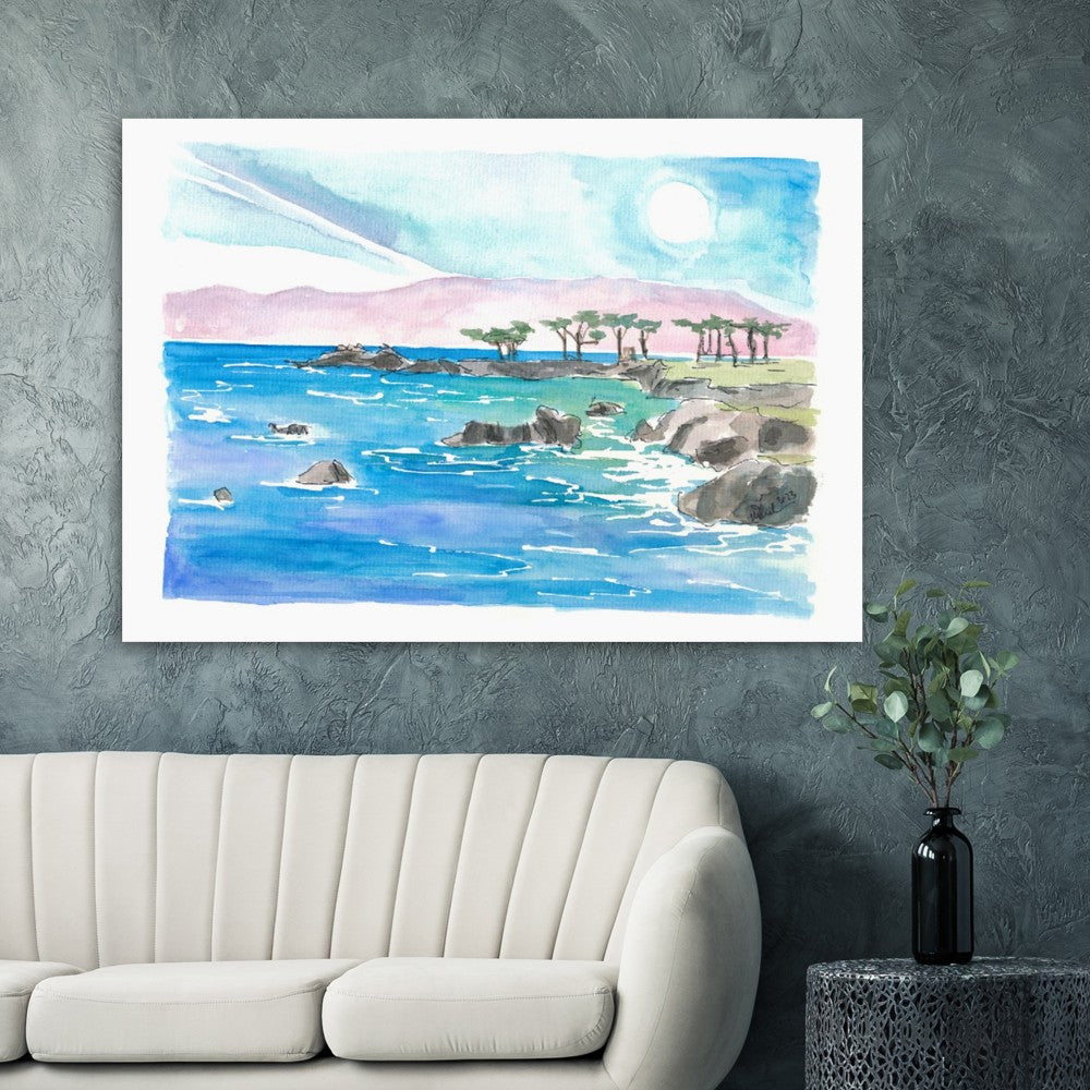 California Pacific Coastal Scene near Monterey - Limited Edition Fine Art Print - Original Painting available
