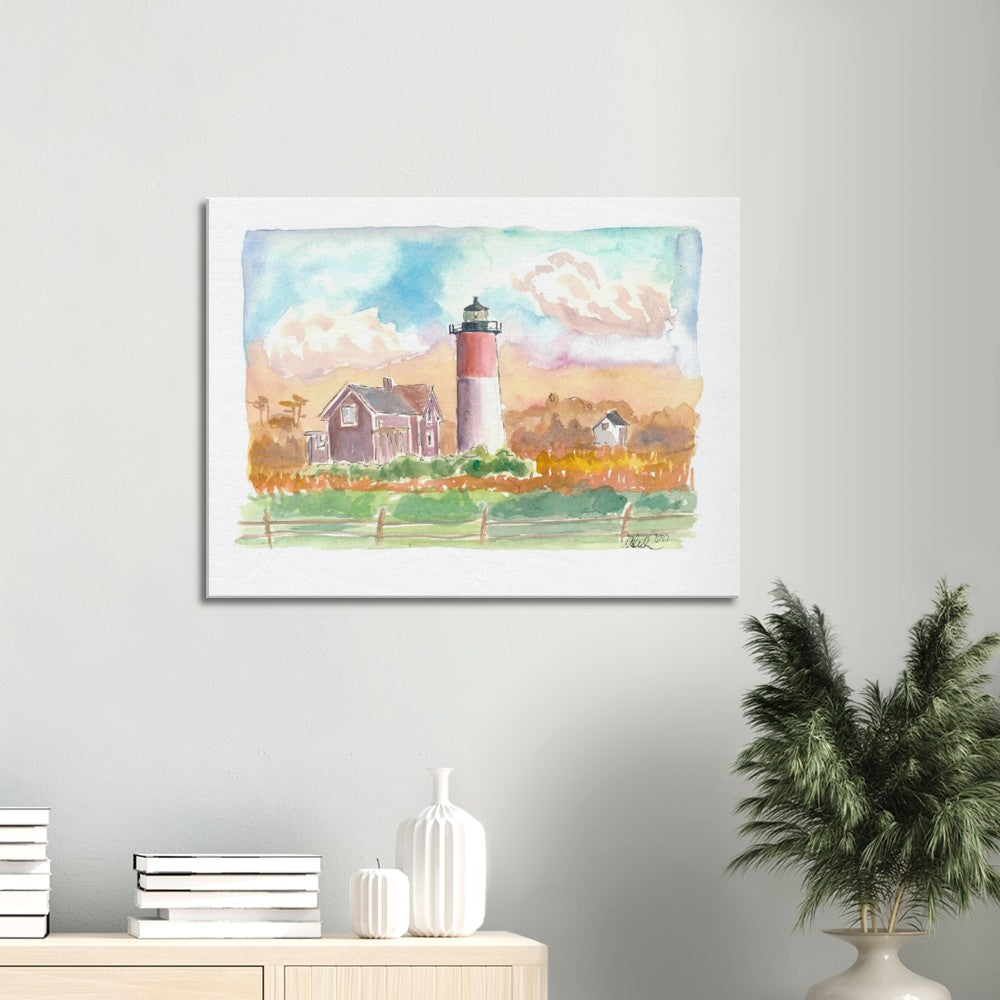 Cape Cod Lighthouse Romantic Sunset Nauset Beach - Limited Edition Fine Art Print - Original Painting available