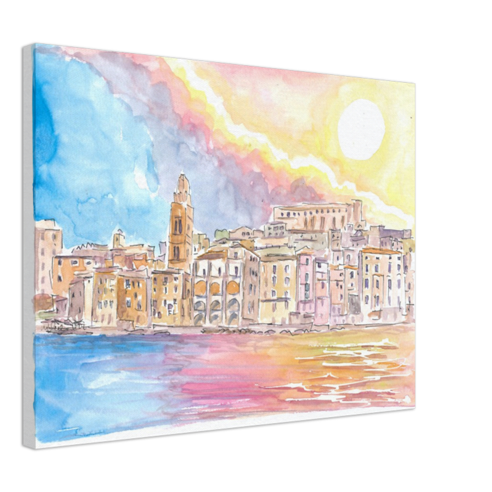 Gaeta Lazio Italy View from Mediterranean Sea - Limited Edition Fine Art Print - Original Painting available