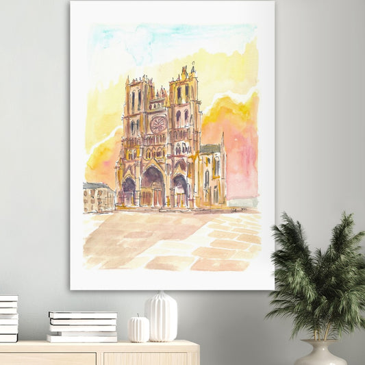 Impressive Cathedral Basilica of Our Lady of Amiens - Limited Edition Fine Art Print - Original Painting available