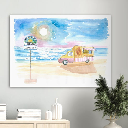 Food Truck on a Beach on 30A Florida Panhandle - Limited Edition Fine Art Print - Original Painting available