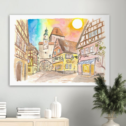 Romantic Rothenburg Tauber Markus Tower and Roder Arch - Limited Edition Fine Art Print - Original Painting available