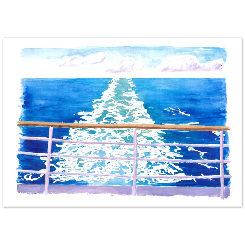 Cruiser Dream from Aft Views with Endless Sea - Limited Edition Fine Art Print - Original Painting available