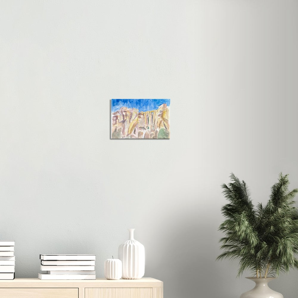 Ronda City View and Andalusia Dreams with Rocks and Puente Nuevo - Limited Edition Fine Art Print - Original Painting available