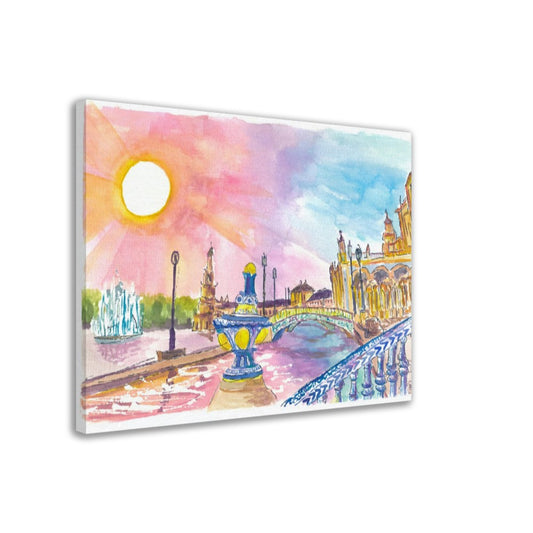 Seville Spain Unforgettable Moments at Plaza de Espana - Limited Edition Fine Art Print - Original Painting available