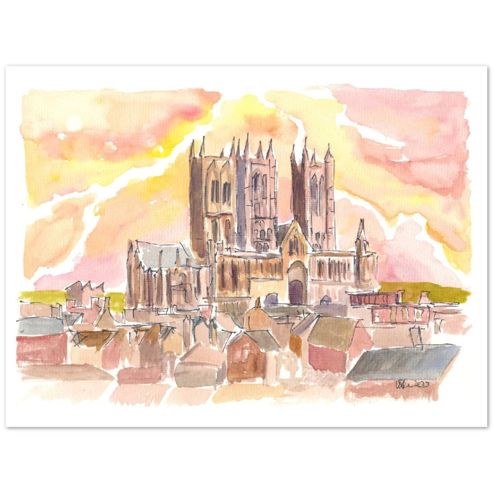 York Minster Cathedral of North Yorkshire England - Limited Edition Fine Art Print - Original Painting available